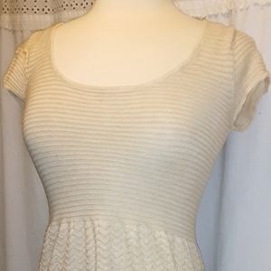 American Eagle Outfitters sp dress gold sparkly grannychic preppy knit y…
